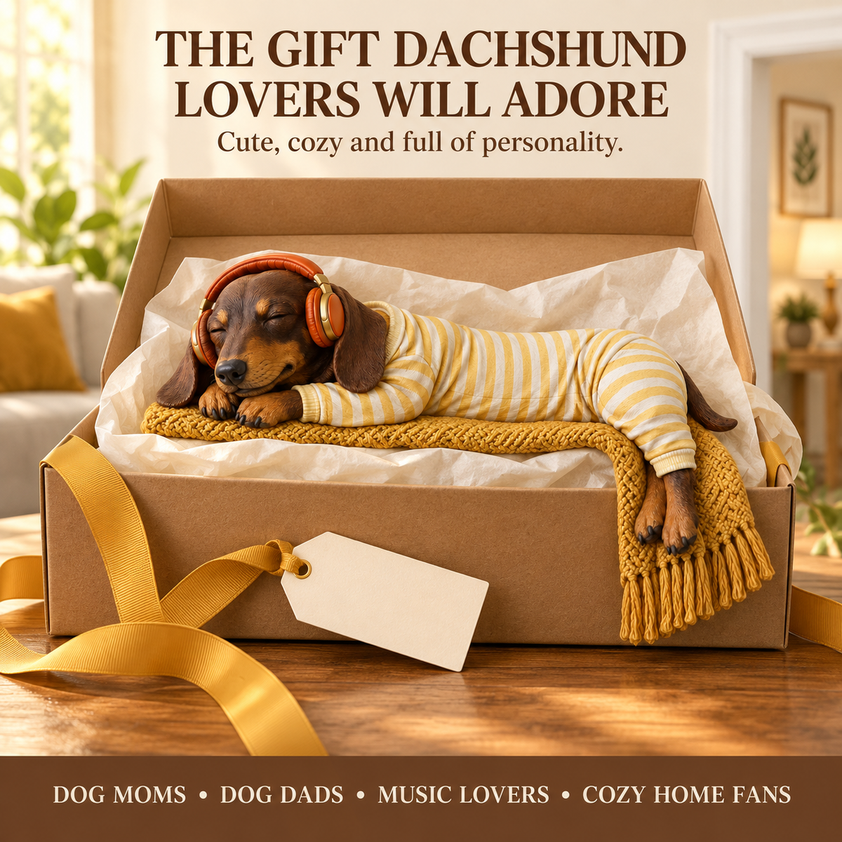 šSleeping Dachshund Door Topper