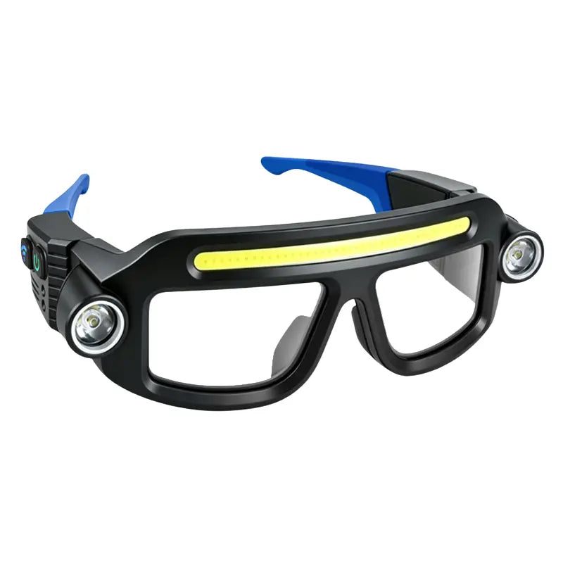 โก Hands-Free LED Glasses Light โ Wave Sensor, 40 COB + Dual Spotlights, Type-C Rechargeable