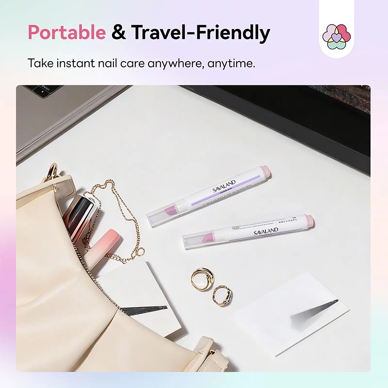 2PCS 2βInβ1 Cuticle Remover Pen, Ceramic 45Β° Tip With Lemon Oil π