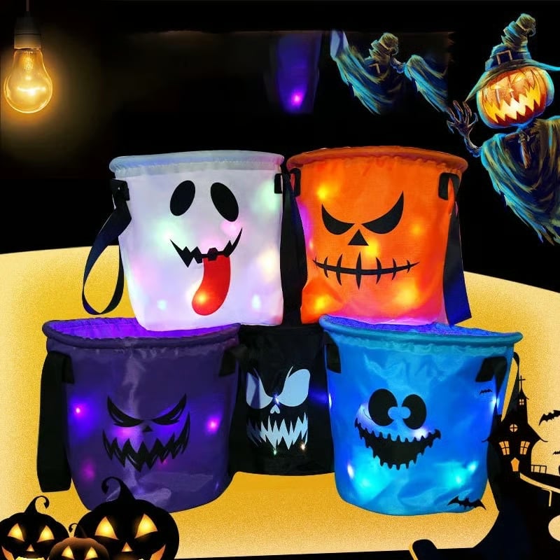 π» Glow-in-the-Dark Halloween Candy Basket β LED Trick-or-Treat Bag