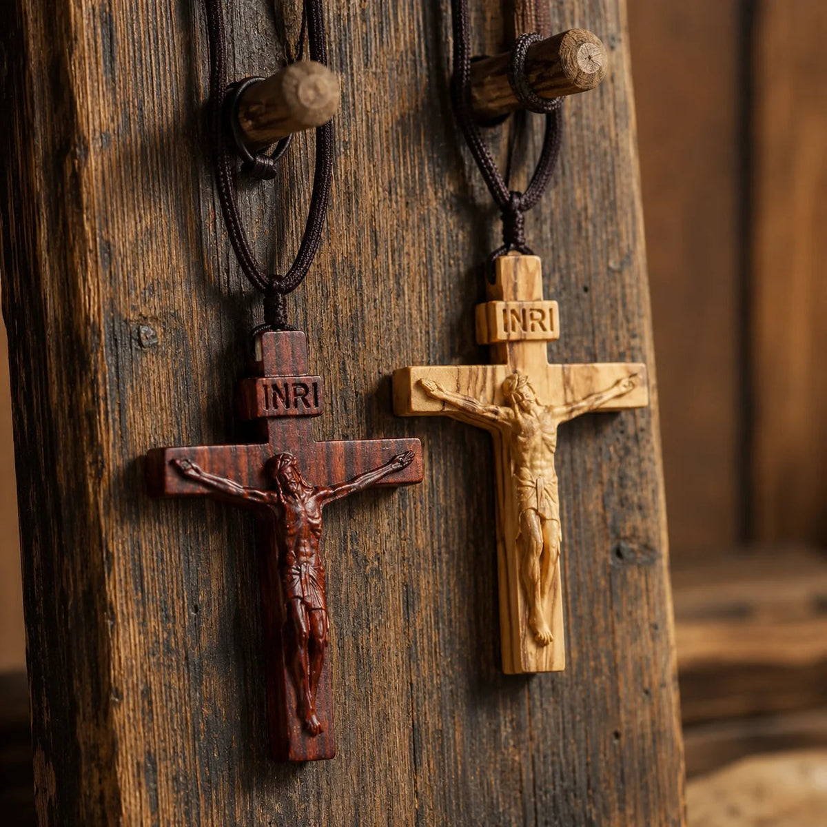 โ๏ธ Handmade Wooden Jesus Cross Necklace (๐๐๐ง๐ข๐๐ฅ ๐๐ซ๐จ๐จ๐ค๐ฌ ๐๐๐ง๐๐ฆ๐๐๐)