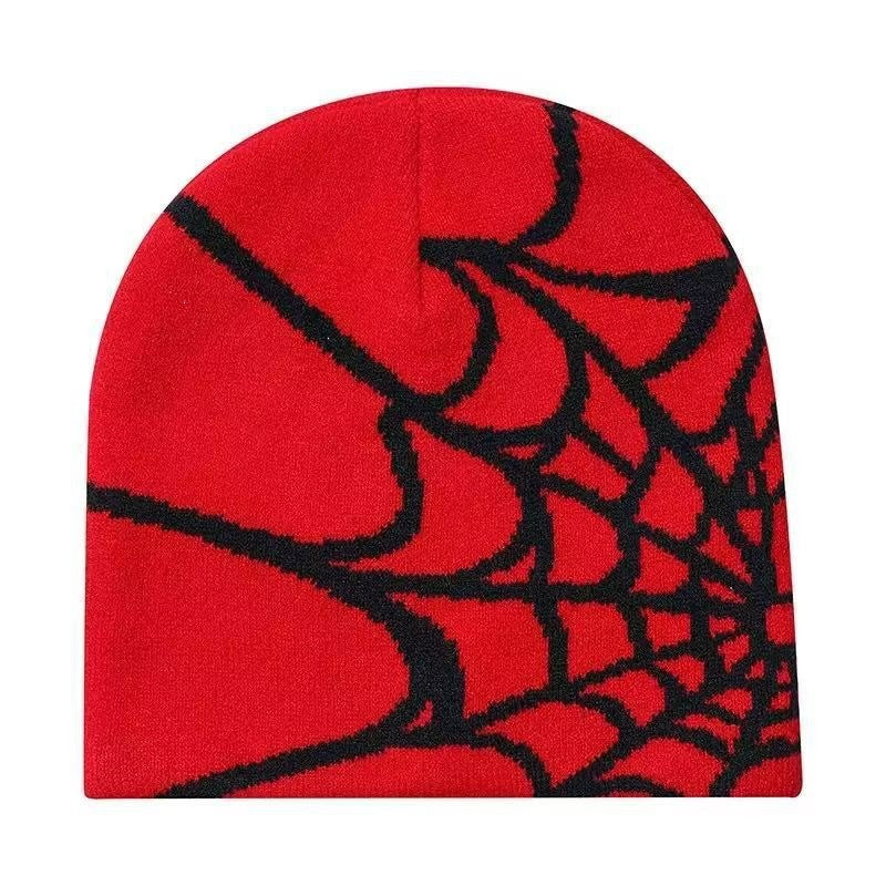 πΈοΈ SpiderWeb Gothic Knit Beanie β Y2K Streetwear Hat with Bold Spider Web Design