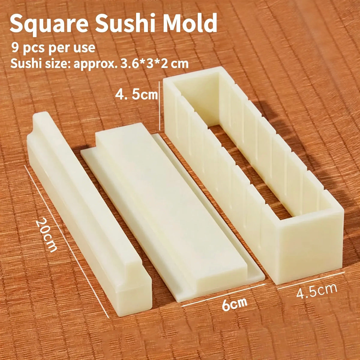 DIY Sushi Maker Mold Set, HIPS Non-Stick Sushi Rolling Tool with Cutting Groove 🍣