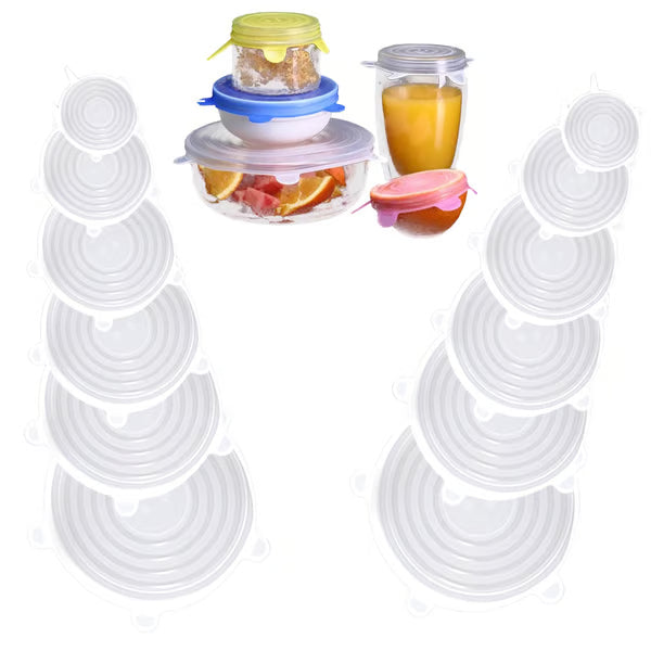 Universal Reusable Silicone Lids β 6 PCS Pack π₯‘