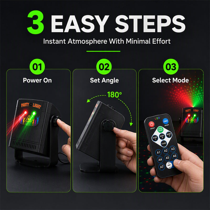 ๐ถ Music-Sync Party Laser Light โ 68 Dynamic Patterns + Remote