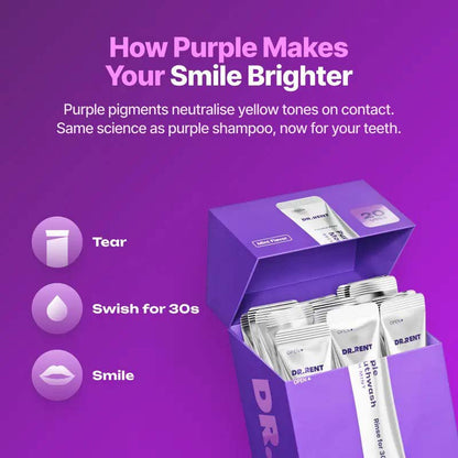 🦷20 Pack Vegan Purple Mint Mouthwash Sachets