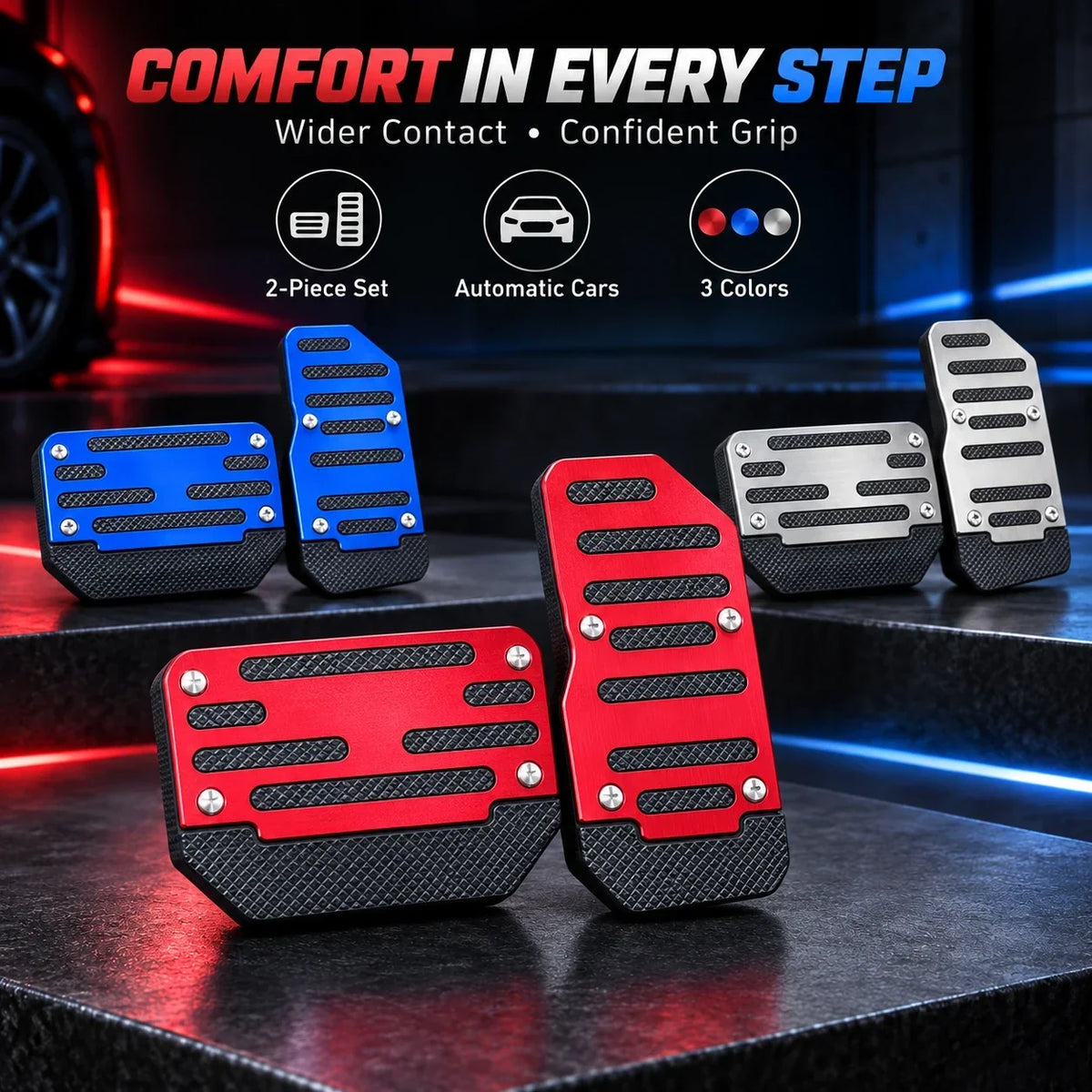 ✨ 2PCS NonSlip Universal Automatic Foot Brake Gas Cover Pad Pedal Accessories Car