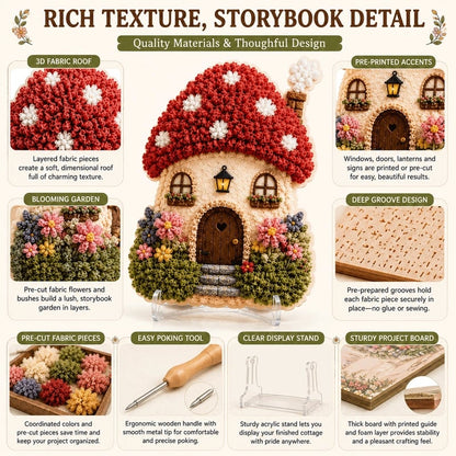 🔥HOT SALES 49% OFF - ✨Whimsical Village 3D Fabric Poke Art Kit