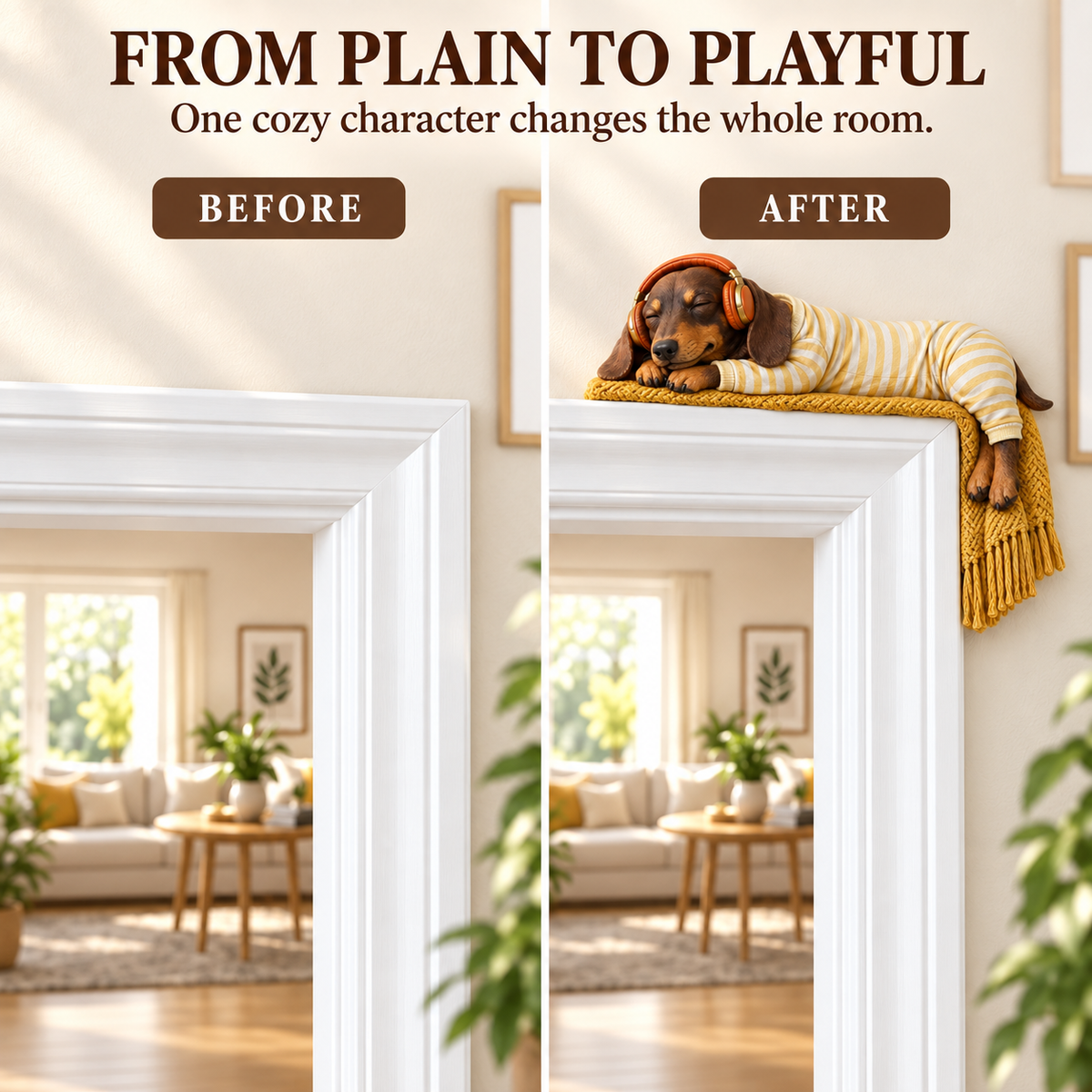 🐕Sleeping Dachshund Door Topper