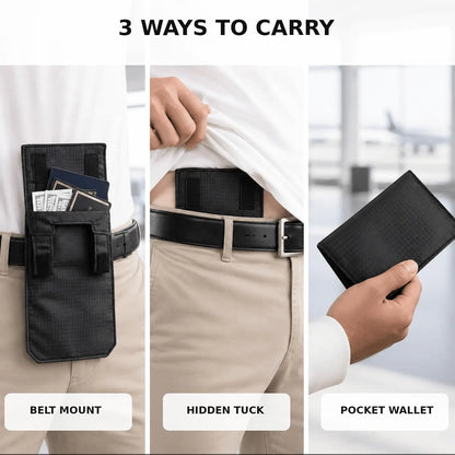 🔥3-in-1 Hidden Pocket, Slim Anti-Theft Travel Wallet Under Clothes