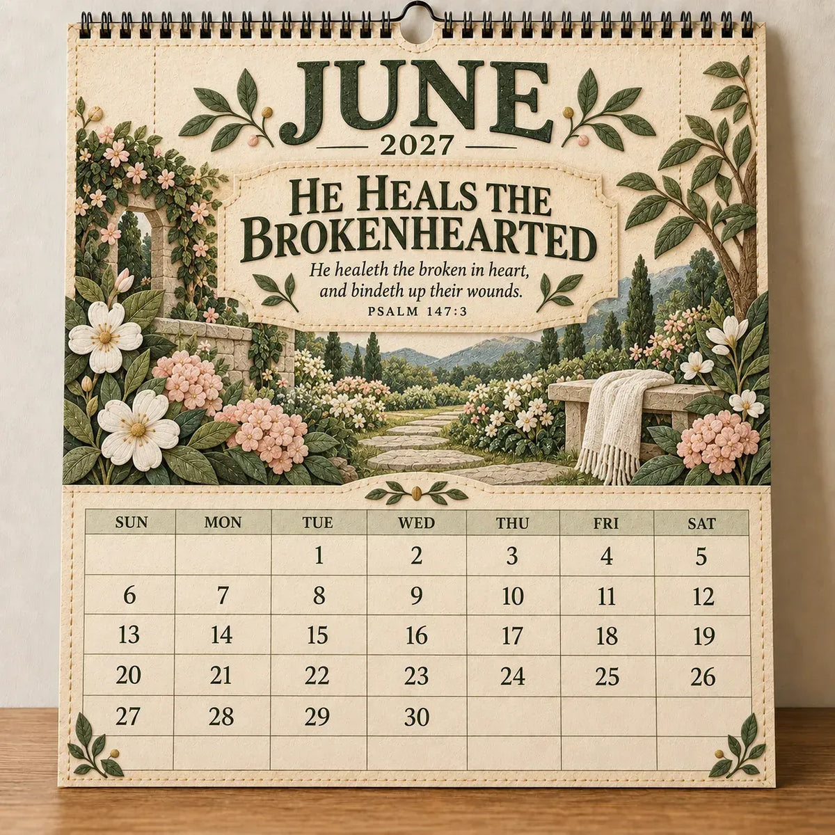 ✝️ 2027 Psalms Wall Calendar | Monthly Scripture & Christian Artwork