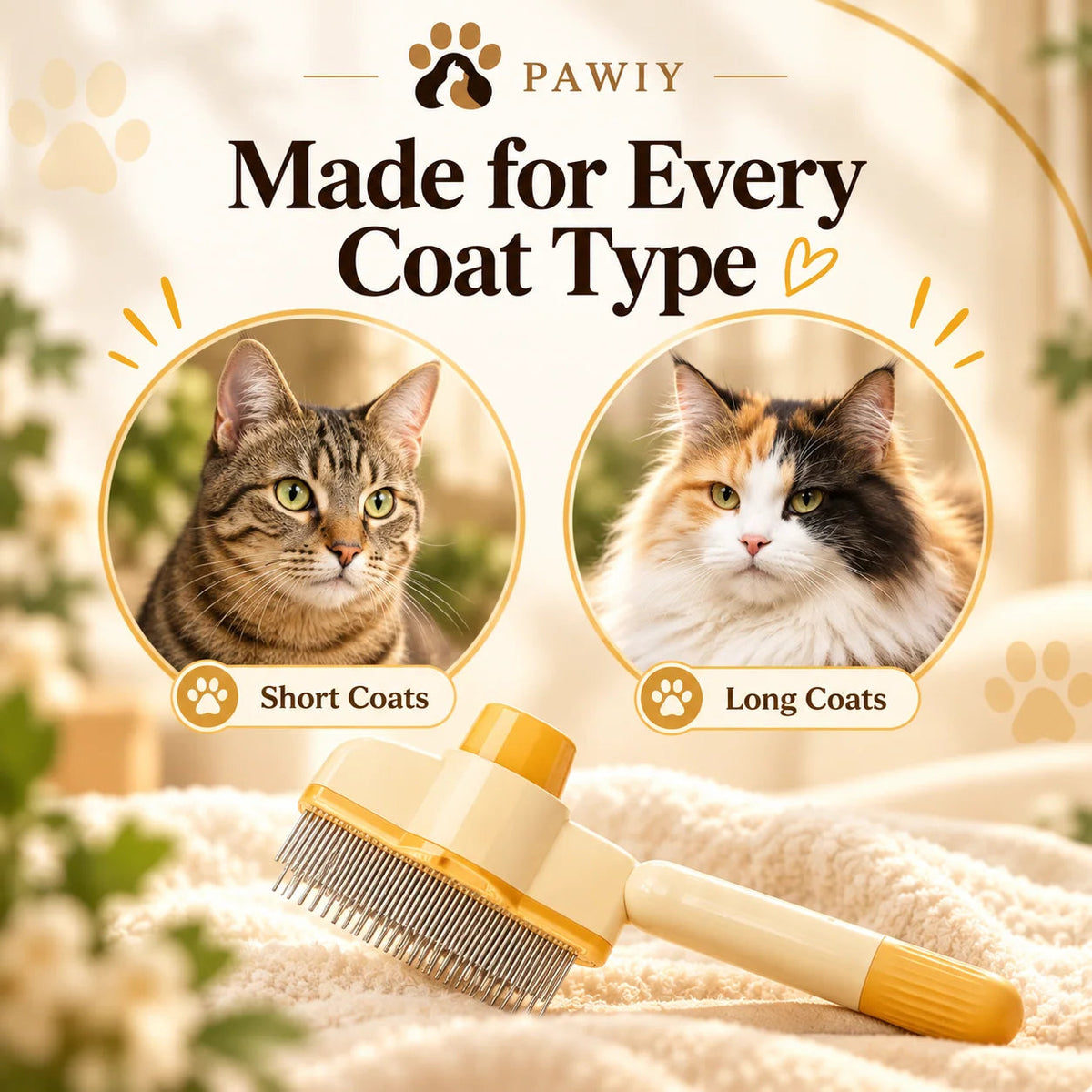 Self-Cleaning Pet Hair Comb