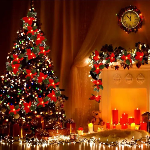 Christmas LED Garland String Lights – Festive Home Decor and Merry Christmas Ornament🌺
