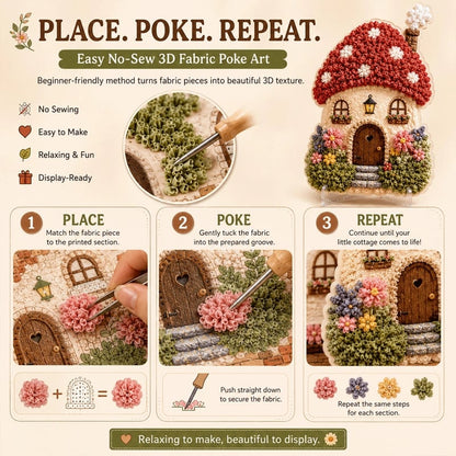 🔥HOT SALES 49% OFF - ✨Whimsical Village 3D Fabric Poke Art Kit