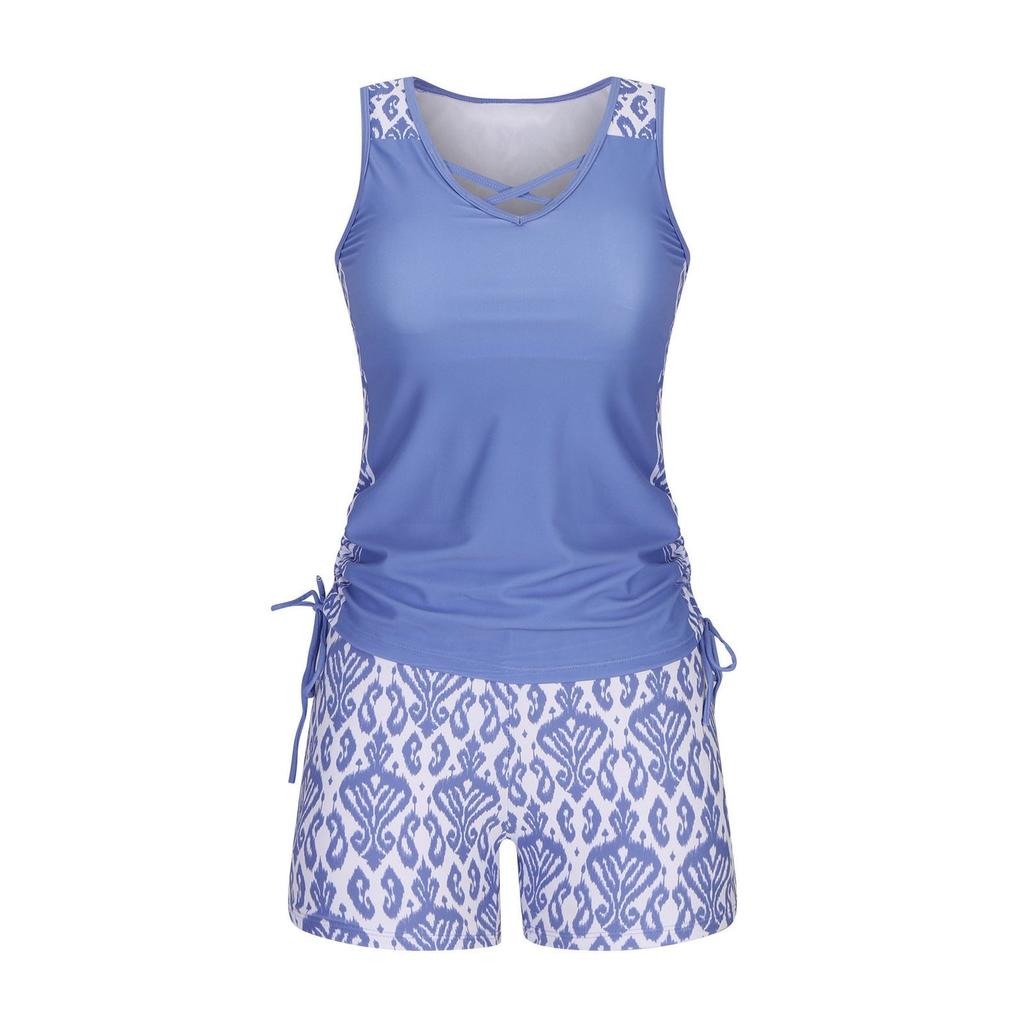 ⏰HOT SALES 60% OFF - Miraclesuit Women's 2-Piece Tummy Control Tankini Set with Built-In Bra – Flattering Boho Swimwear with Shorts 🔥 Buy 2 Free Shipping