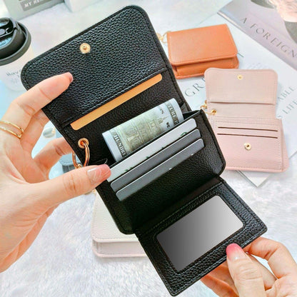 🔥🎁🌹Short Wallets for Women – Fashionable Card Holder with Key Ring & Coin Purse