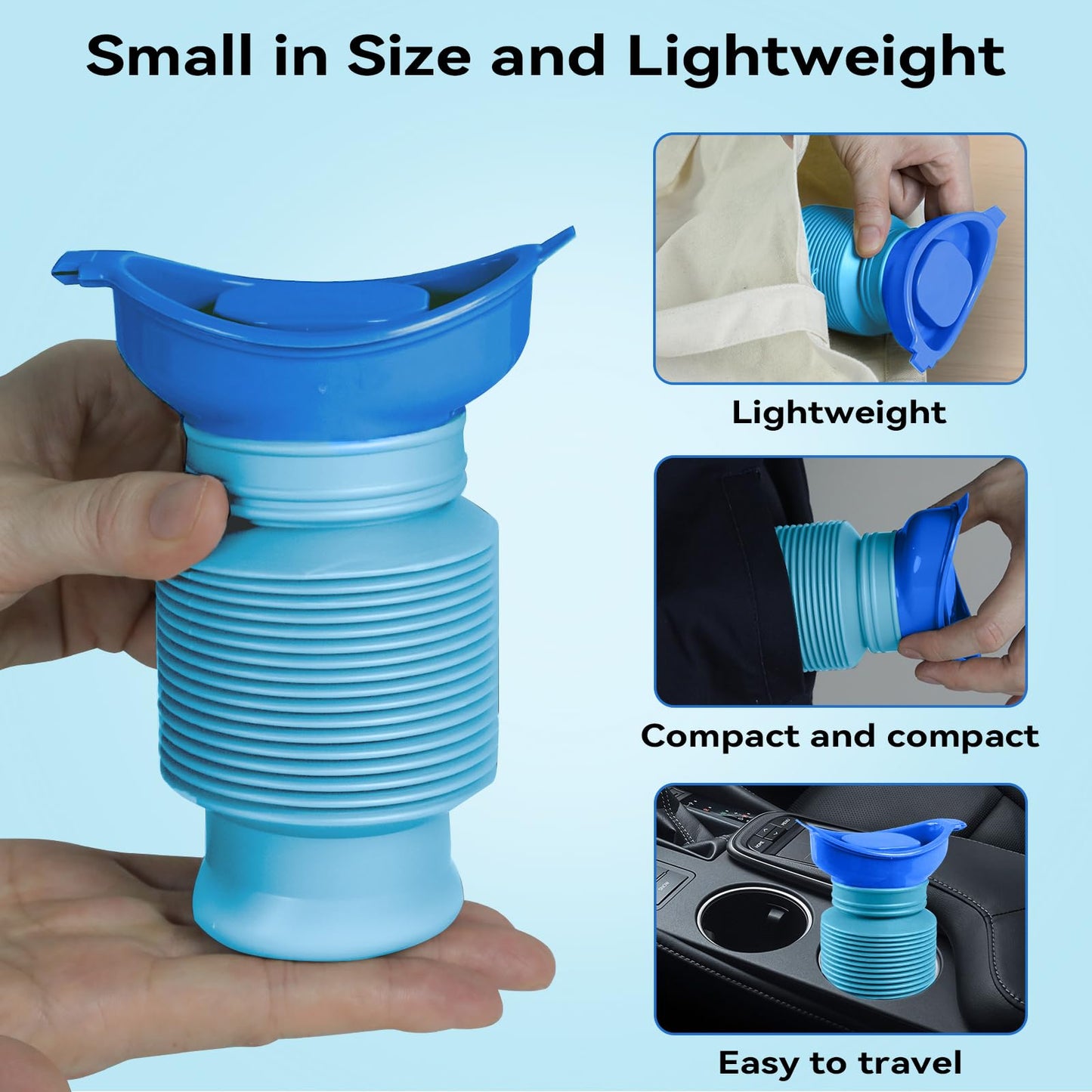 750ML Portable Urinal Bottle – Foldable Emergency Toilet for Travel & Camping