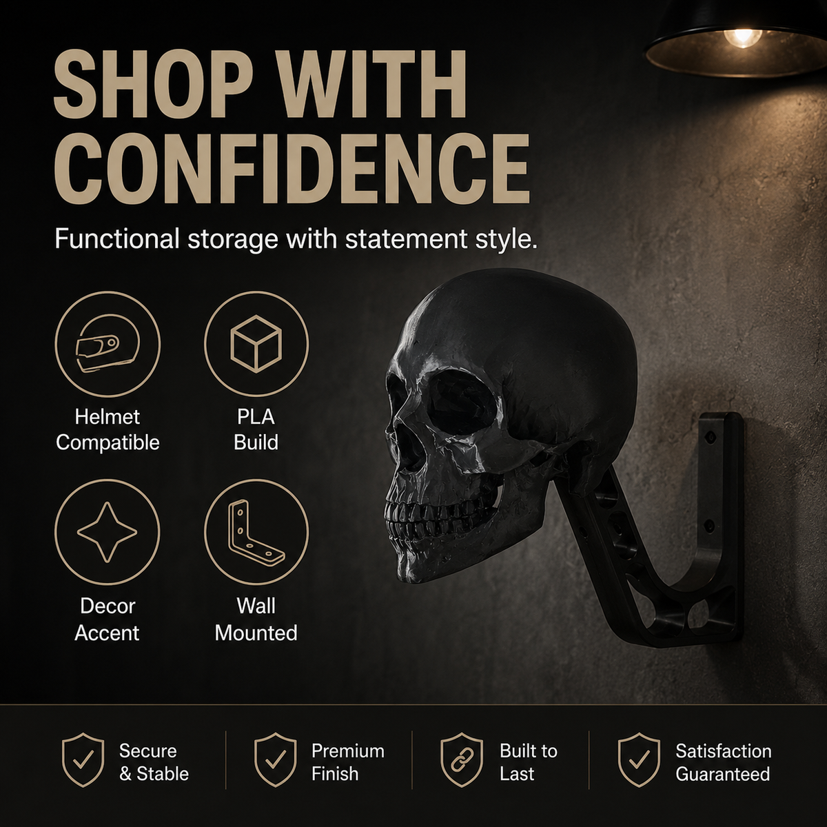 🔥 Limited-Time Offer! 49% OFF - Skull Motorcycle Helmet Wall Mount