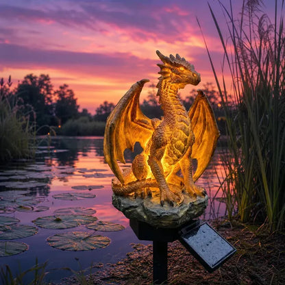 Solar Dragon Garden Statue Light 🐉