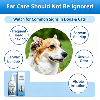 Gentle Pet Ear Wash | Odor-Free Cleaning for Dogs & Cats🐾