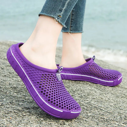 Unisex Quick-Dry Mesh Slip-On Mules,Women's and Men's Lightweight Non-Slip EVA Summer Footwear 🥿