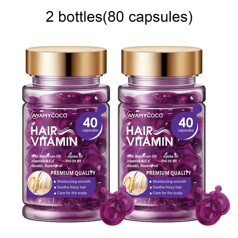 Hair Vitamin Capsules Infused with Violet Vitamins & Argan Oil for Color-Treated 💇‍♀️