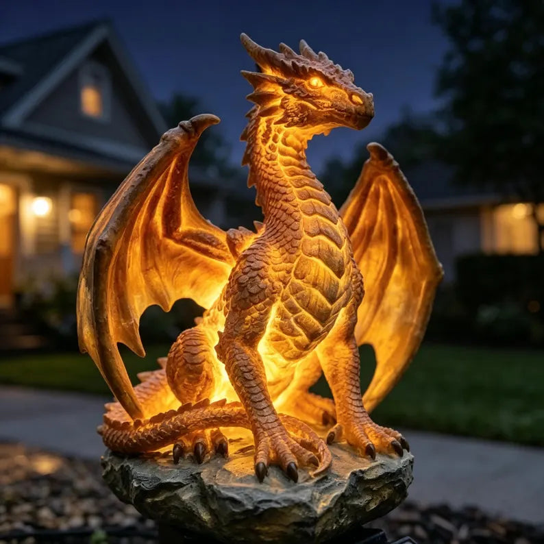 Solar Dragon Garden Statue Light 🐉