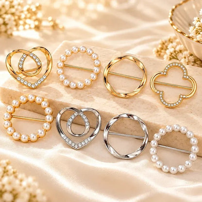✨4-Piece Women's Metal Shirt Clips – Round & Heart Designs for Loose Clothing
