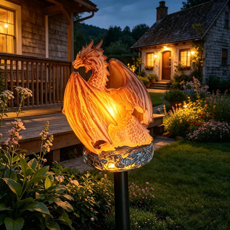 Solar Dragon Garden Statue Light 🐉