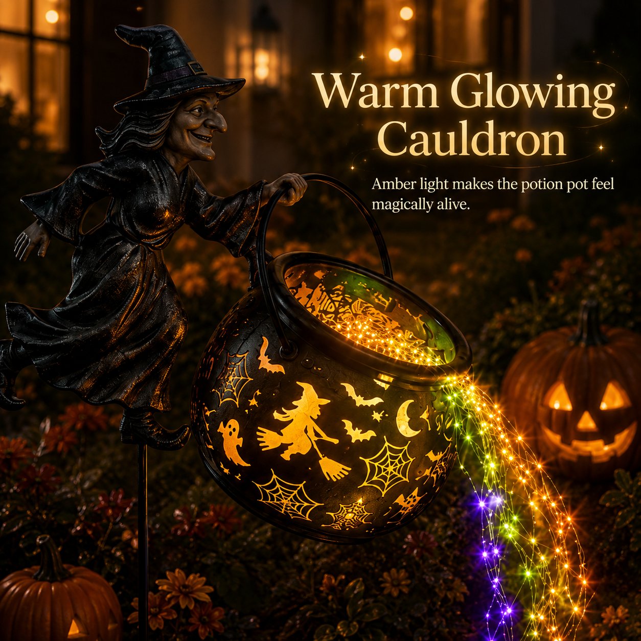🌟2026 NEW HOT SALE 49% OFF🎃Halloween Witch Cauldron Garden Light