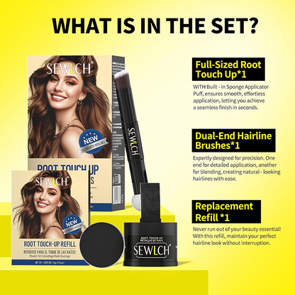 Magnetic Refillable Hair Root Touch Up Powder - Waterproof Gray Coverage & Hairline Concealer ✨