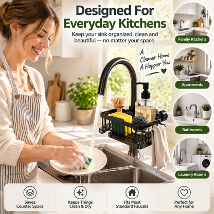✨ Faucet Sink Organizer Rack – Keep Your Kitchen Sink Clean & Clutter-Free
