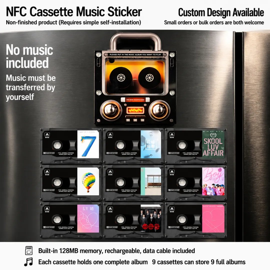 🎵 Iconic Pop Star NFC Fridge Magnet Music Player | Retro Vinyl Style Decor