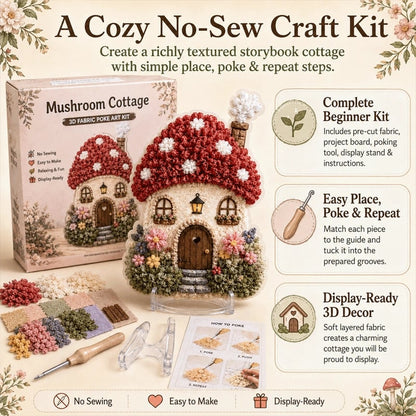 🔥HOT SALES 49% OFF - ✨Whimsical Village 3D Fabric Poke Art Kit