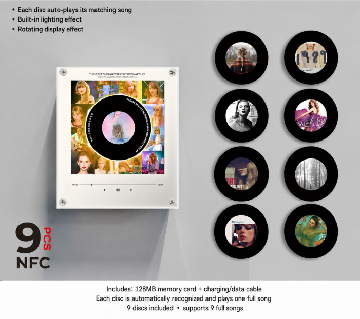🎵 Iconic Pop Star NFC Fridge Magnet Music Player | Retro Vinyl Style Decor