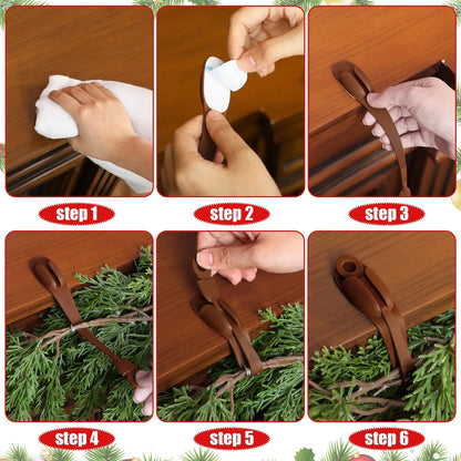 🎅 6Pcs Christmas Garland Hanger Mantle Garland Hooks, No Drill