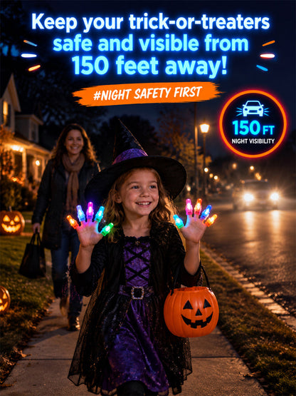 【Halloween projection finger lamp】Glow bright: 150ft visibility to stop traffic, No more dark nights!
