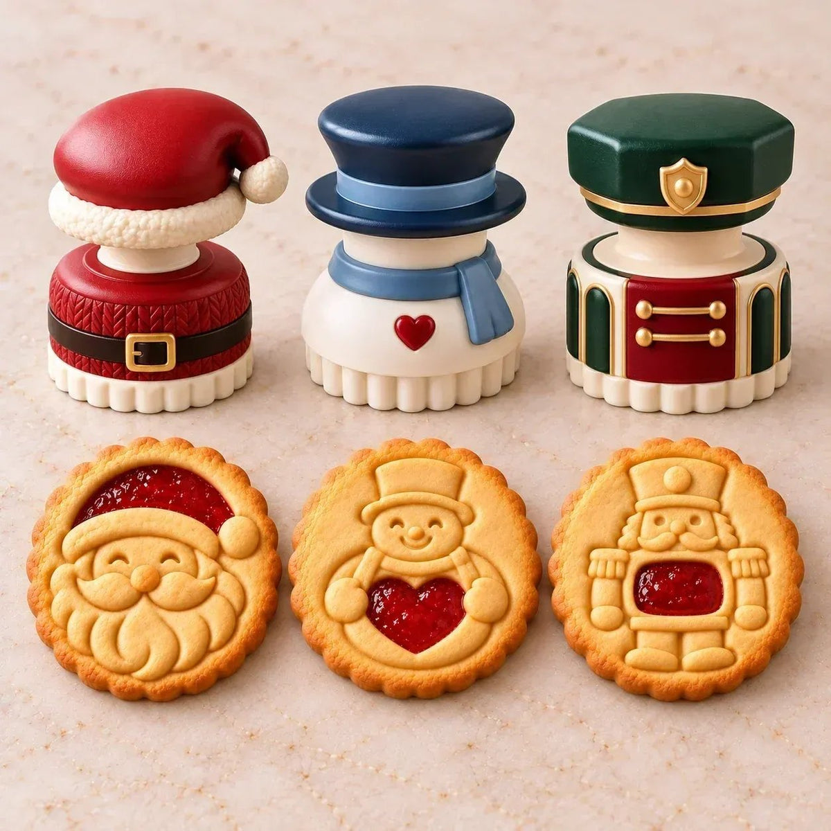 🍪 Christmas Cookie Press with Jam-Fill Center — Make Holiday Baking More Creative and Fun