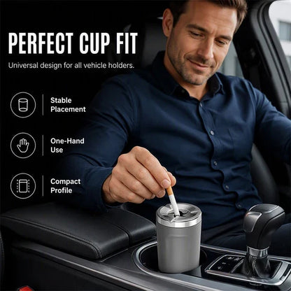 Rotating Sealed Lid Car Ashtray Odor Resistant Auto Cigarette Ashtray Fits Vehicle Cup Holder🌸 - image 2