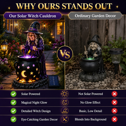 🧙‍♀️ Halloween Witch Cauldron Solar Light – 🪄Glowing Outdoor Garden Decor
