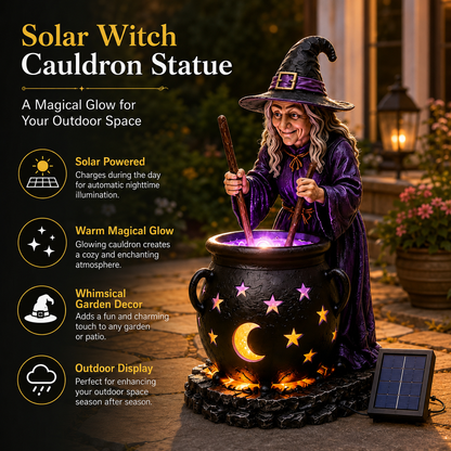 🧙‍♀️ Halloween Witch Cauldron Solar Light – 🪄Glowing Outdoor Garden Decor