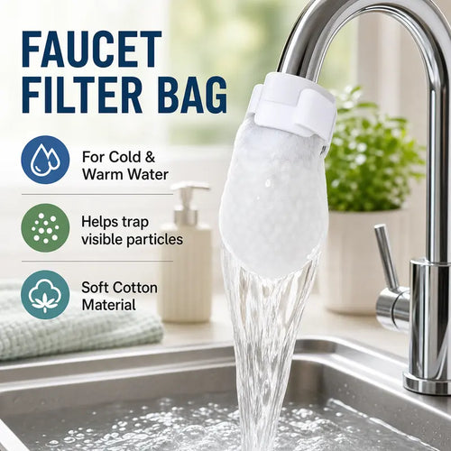 [Fits Faucets < 1"] 50 cotton filter bags disposable Cotton Faucet Filter Bags with 5 fastening straps 💧
