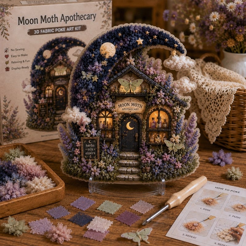 🔥HOT SALES 49% OFF - ✨Whimsical Village 3D Fabric Poke Art Kit
