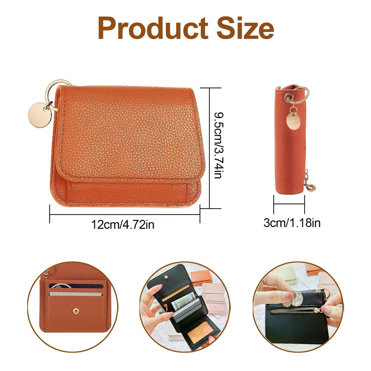 🔥🎁🌹Short Wallets for Women – Fashionable Card Holder with Key Ring & Coin Purse