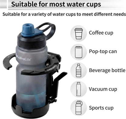 Bike Water Holder, Rotating Bottle Cage, Foldable Cup Mount Adjustable Folding Design 🚲