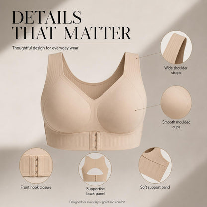 [Postural Correction] Women's Wireless Bra,Soft Breathable Non-removable Moulded Cups🤍