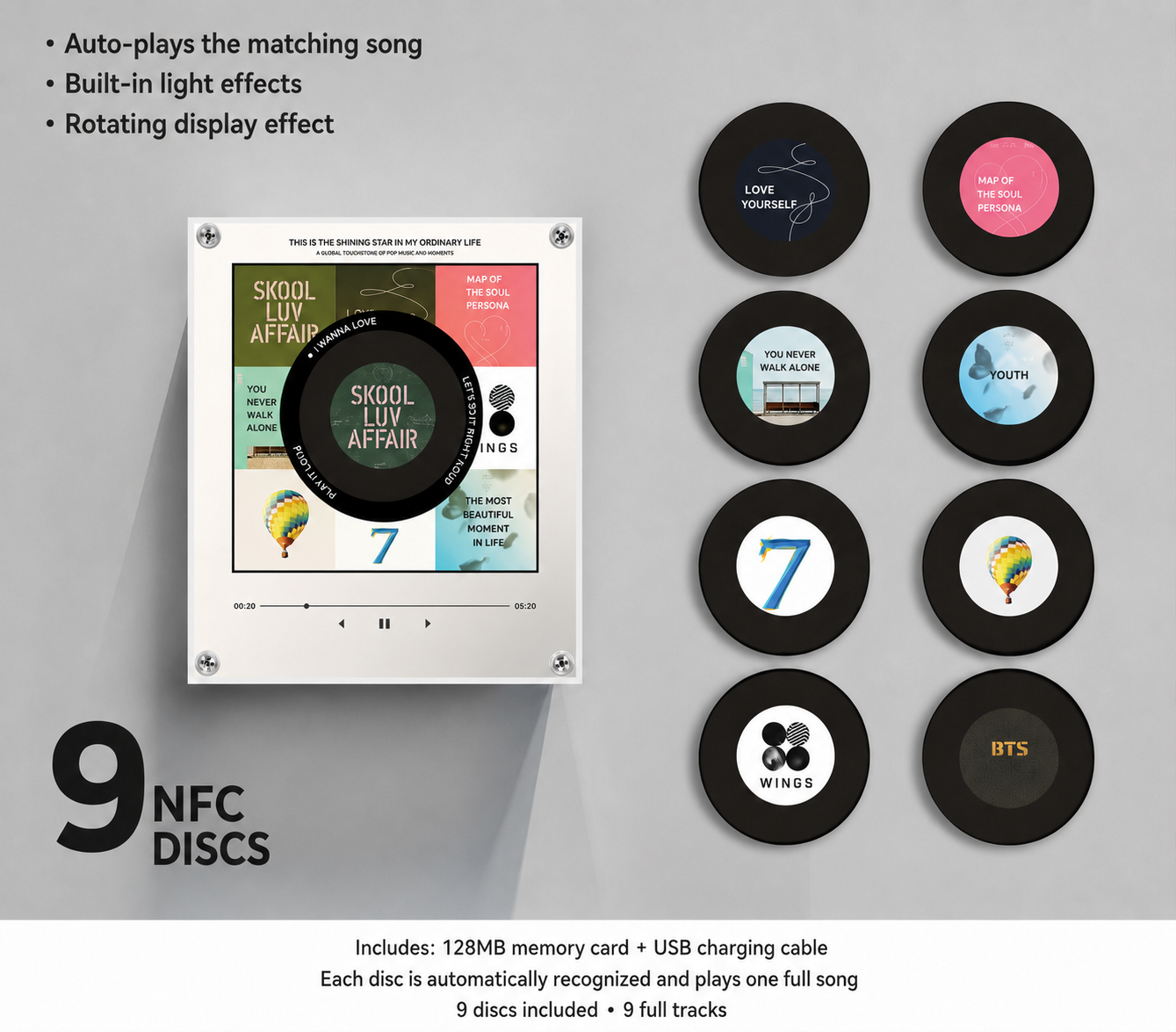 🎵 Iconic Pop Star NFC Fridge Magnet Music Player | Retro Vinyl Style Decor