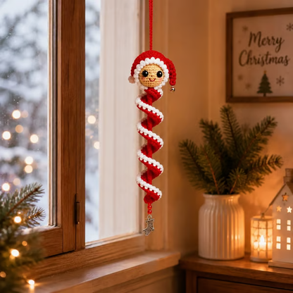 ☃️ Crochet Snowman Spiral Ornament DIY Kit | Complete Beginner-Friendly Set with Soft Yarn, Crochet Hook, Festive Beads, Snowflakes & Step-by-Step Guide 🧶🎄✨