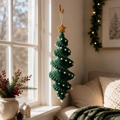☃️ Crochet Snowman Spiral Ornament DIY Kit | Complete Beginner-Friendly Set with Soft Yarn, Crochet Hook, Festive Beads, Snowflakes & Step-by-Step Guide 🧶🎄✨