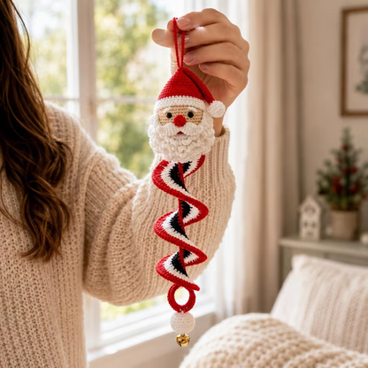 ☃️ Crochet Snowman Spiral Ornament DIY Kit | Complete Beginner-Friendly Set with Soft Yarn, Crochet Hook, Festive Beads, Snowflakes & Step-by-Step Guide 🧶🎄✨